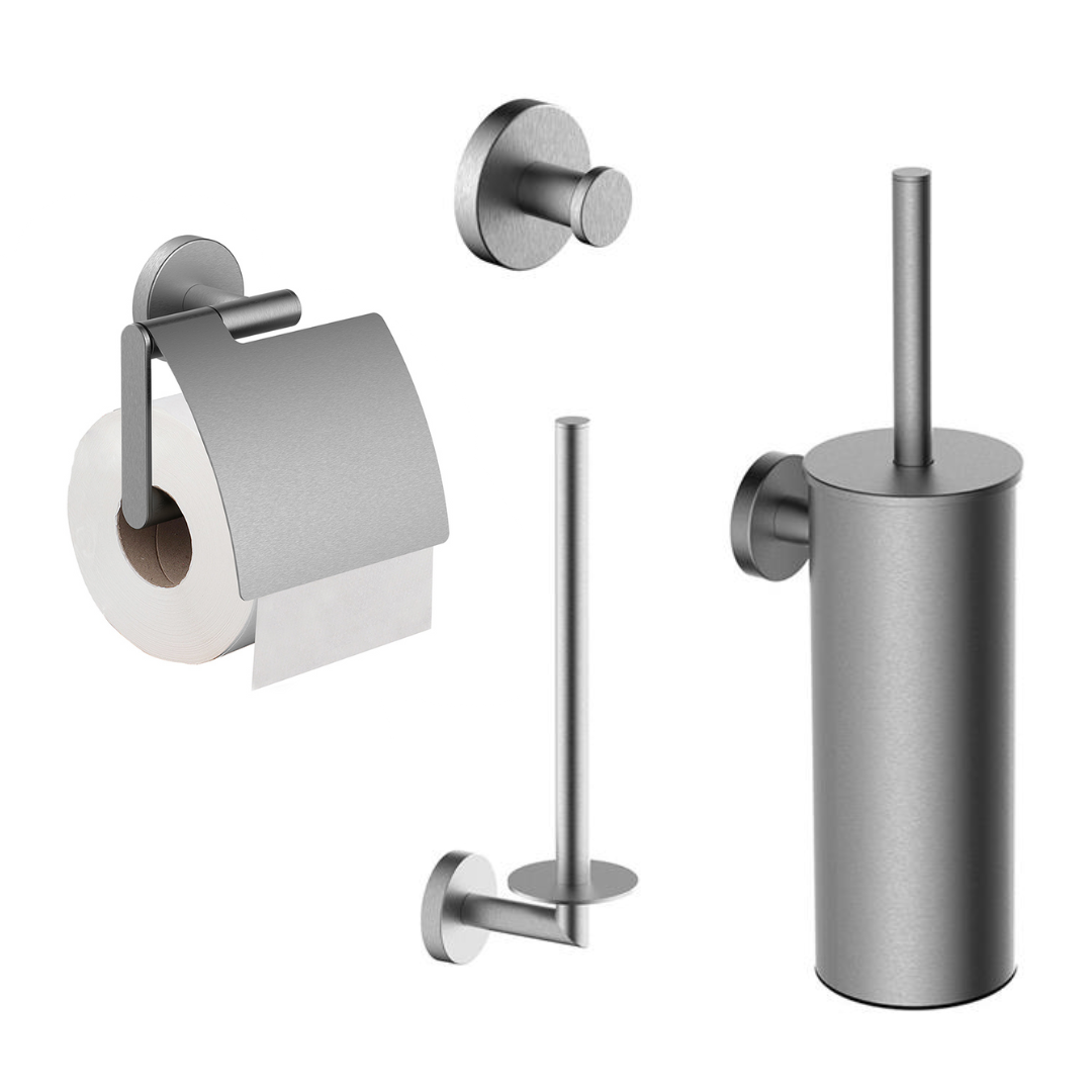 Wiesbaden Alonzo Toilet Accessoires Set Deluxe – Geborsteld Rvs