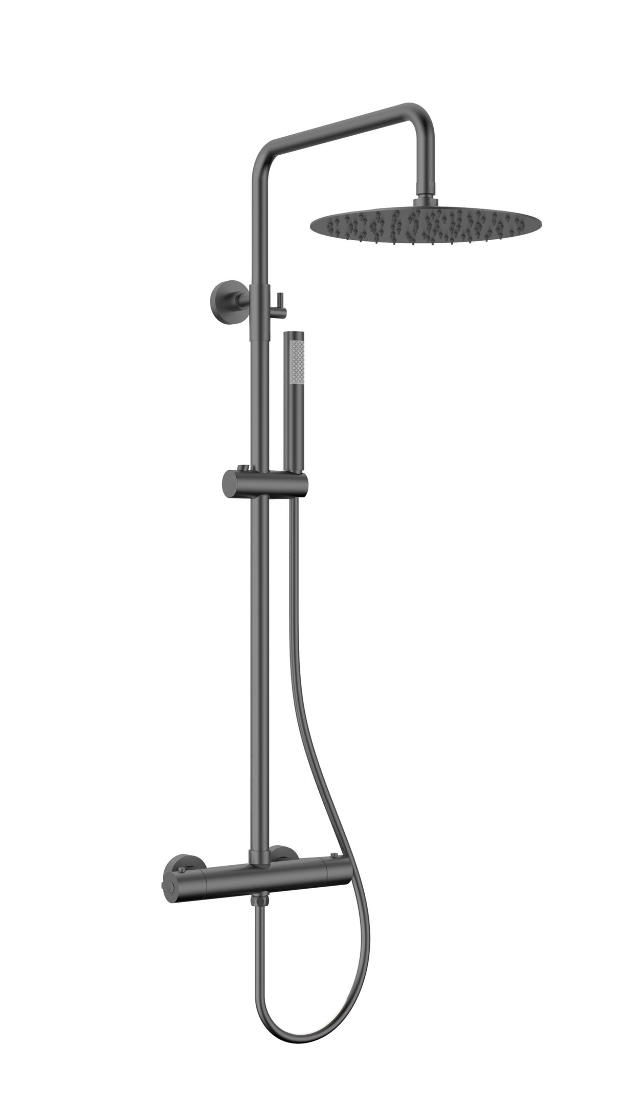 Aqua Elegance – Opbouw Regendoucheset – Gun Metal – Pvd Coating – Vernet Binnenwerk Met Keramische Schijven