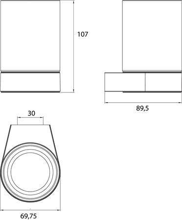 Emco Flow Glashouder Drinkglas Helder Kristalglas Chroom