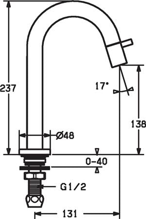 Hansanova Style Fonteinkr. Kraangat Ø22Mm 1/2&quot;Aansl. Spr. 131Mm Mzw