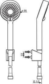 Hansabasicjet Badset Met Handd. (3 Str Ø95Mm) Houderslang 150Cm Mzw