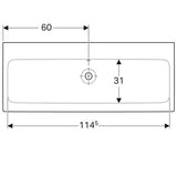 Geberit Icon Wastafel 120X485Cm Z/Kraangat M/Overloop Wit