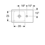 Geberit Icon Fontein 53X31Cm Kraangat/R Z/Ol Aflegvlak Rechts Wit