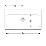 Geberit Icon Wastafel 90X485Cm Z/Kraangat M/Overloop Wit