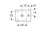 Geberit Icon Fontein 38X28Cm Kraangat/R Z/Overloop Tect/Wit