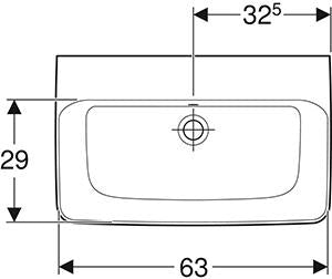 Geberit Renova Compact Wastafel 65Cm Z/Kr M/Ol Wit