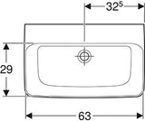 Geberit Renova Compact Wastafel 65Cm Z/Kr Z/Ol Wit