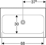 Geberit Icon Light Wastafel 75X48Cm Z/Kraangat Z/Overloop Wit