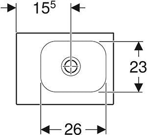 Geberit Icon Light Fontein 38X28Cm Zonder Kraangat/L Z/Ol Tect/Wit