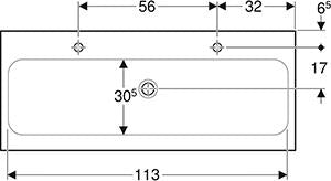 Geberit Icon Light Wastafel 120X48Cm Kraangat/L En R Z/Ol Wit