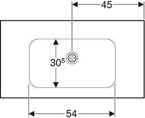 Geberit Icon Light Wastafel 90X48Cm Z/Kr Z/Ol M/Afleg Tect/Wit