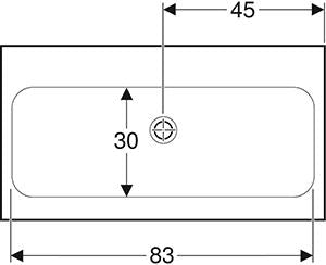 Geberit Icon Light Wastafel 90X48Cm Z/Kraangat Z/Overloop Wit