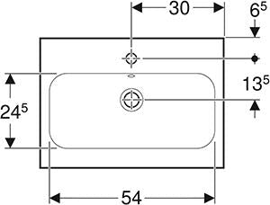 Geberit Icon Light Wastafel 60X42Cm M/Kraangat M/Overloop Tect/Wit