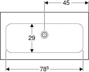 Geberit Icon Meubelwastafel Slim Rim 90X48Cm Z/Kraangat Z/Ol Wit