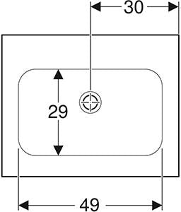 Geberit Icon Meubelwastafel Slim Rim 60X48Cm Z/Kraangat Z/Ol Tect/Wit