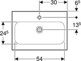 Geberit Icon Light Wastafel 60X42Cm M/Kraangat Z/Overloop Tect/Wit