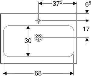 Geberit Icon Light Opzetwastafel 75X48Cm M/Kraangat Z/Overloop Wit