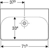 Geberit Smyle Square Wastafel 75X48Cm Z/Kr M/Ol