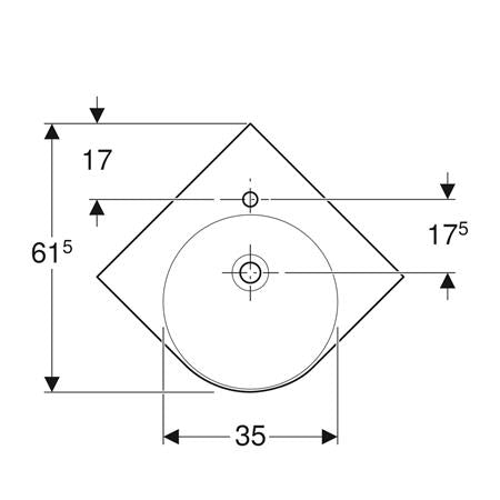 Geberit Renova Compact Hwst 695X615Cm M/Kraangat M/Overloop Wit