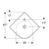 Geberit Renova Compact Hwst 695X615Cm M/Kraangat M/Overloop Wit