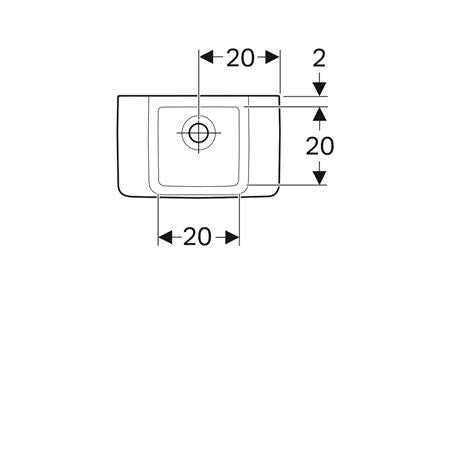 Geberit Renova Compact Fontein 40X25Cm Z/Kraangat Z/Ol Tect/Wit