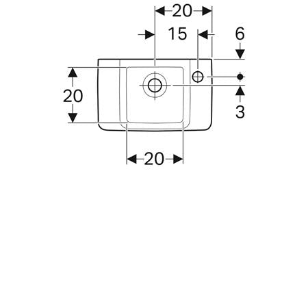 Geberit Renova Compact Fontein 40X25Cm Kraangat/R Z/Overloop Wit