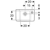 Geberit Renova Compact Fontein 40X25Cm Kraangat/R Z/Overloop Wit