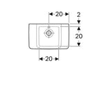 Geberit Renova Compact Fontein 40X25Cm Z/Kraangat M/Overloop Wit