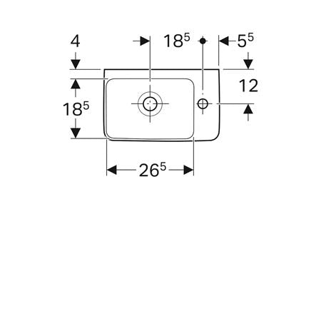 Geberit Renova Compact Fontein 40X25Cm Kraangat/R M/Overloop Tect/Wit