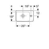 Geberit Renova Compact Fontein 40X25Cm Kraangat/R M/Overloop Tect/Wit