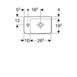 Geberit Renova Compact Fontein 40X25Cm Kraangat/L M/Overloop Tect/Wit