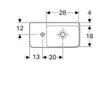 Geberit Renova Compact Wastafel 50X25Cm Kraangat/L M/Overloop Wit