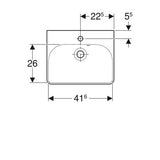 Geberit Smyle Square Fontein 45X36Cm M/Kraangat M/Overloop Tect/Wit