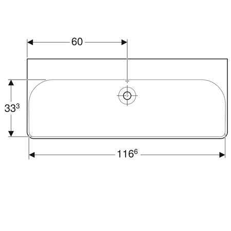 Geberit Smyle Square Wastafel 120X48Cm Z/Kraangat M/Overloop Tect/Wit