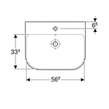 Geberit Smyle Wastafel 60X48Cm M/Kraangat M/Overloop Wit