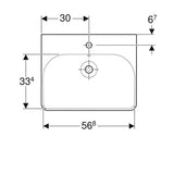 Geberit Smyle Square Wastafel 60X48Cm M/Kraangat M/Overloop Tect/Wit