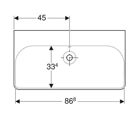 Geberit Smyle Square Wastafel 90X48Cm Z/Kraangat M/Overloop Wit