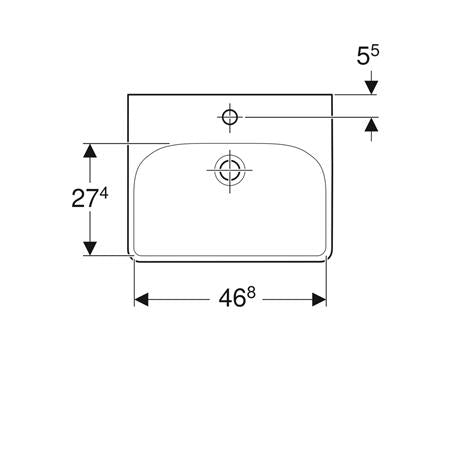 Geberit Smyle Square Fontein 50Cm Wit