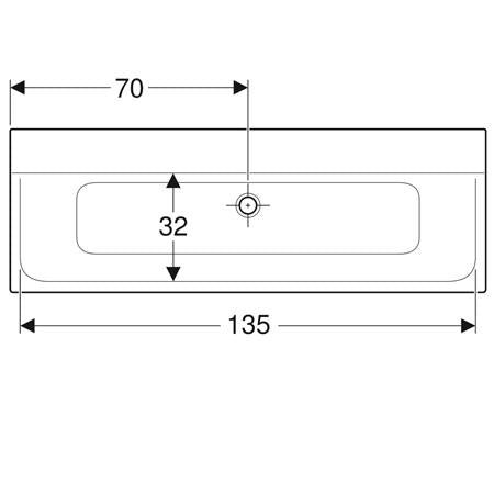 Geberit Xeno2 Meubelwastafel 140X48Cm Z/Kraangat Z/Overloop Alpien Wit