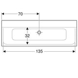 Geberit Xeno2 Meubelwastafel 140X48Cm Z/Kraangat Z/Overloop Alpien Wit