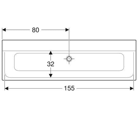 Geberit Xeno2 Meubelwastafel 160X48Cm Z/Kraangat Z/Overloop Alpien Wit