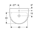 Geberit Renova Wastafel 55X45Cm M/Kraangat M/Overloop Tect/Wit