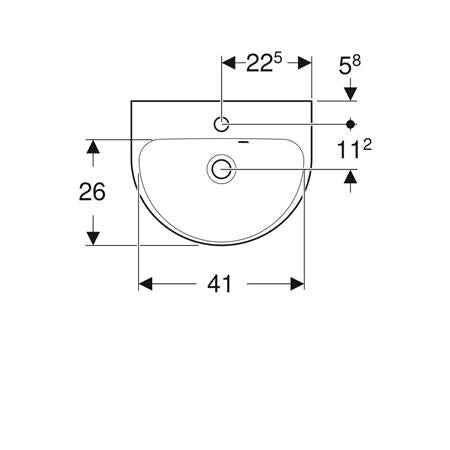 Geberit Renova Fontein 45X36Cm M/Kraangat M/Overloop Wit