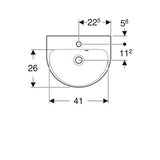 Geberit Renova Fontein 45X36Cm M/Kraangat M/Overloop Wit