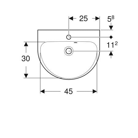 Geberit Renova Fontein 50X40Cm M/Kraangat M/Overloop Wit