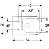 Geberit Renova Plan Wandcloset Diepspoel Ged. Verd. Rf 54Cm Wit