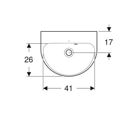 Geberit Renova Fontein 45X36Cm Z/Kraangat M/Overloop Wit