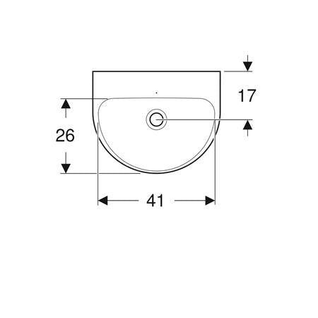 Geberit Renova Fontein 45X36Cm Z/Kraangat Z/Overloop Wit