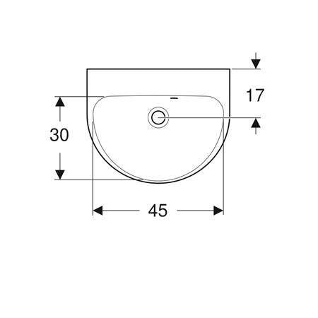 Geberit Renova Fontein 50X40Cm Z/Kraangat M/Overloop Wit