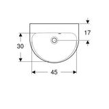 Geberit Renova Fontein 50X40Cm Z/Kraangat M/Overloop Wit